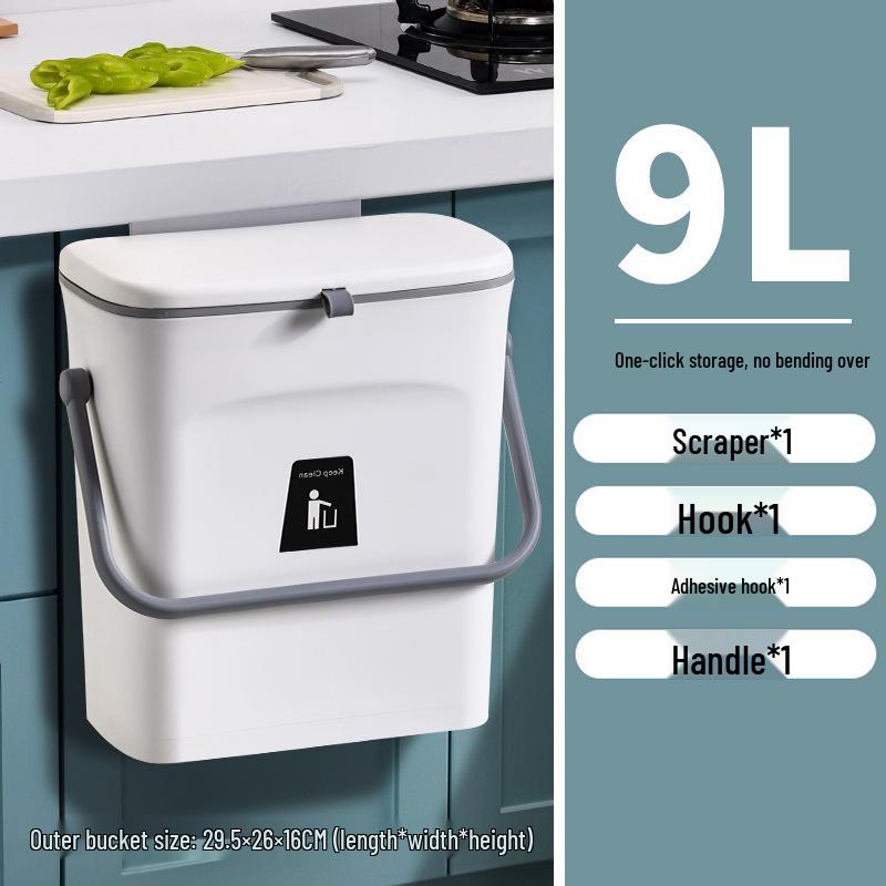 Wall-Mounted Trash Can with Lid for Kitchen, Bathroom, and Living Room - Creative Hanging Storage Wastebasket