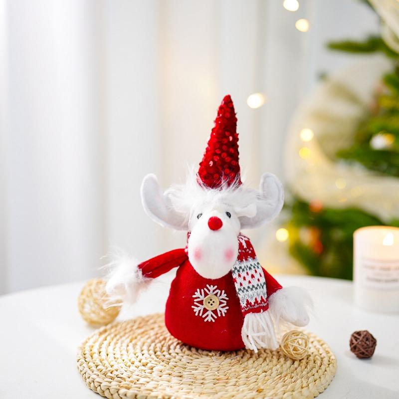 

Christmas doll ornament sequined red pygmy old man snowman elk doll Christmas home decoration