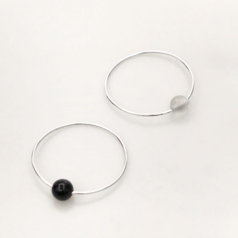 

STUDIO LEIGH MATT CRYSTAL BANGLE SILVER