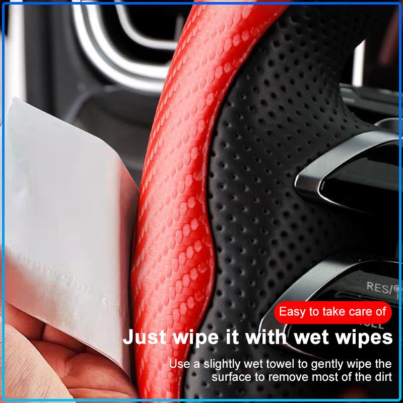 2pcs Carbon Fiber Non-Slip Steering Wheel Cover Car Accessories For BMW M Performance 1 3 5 7 Series M3 M4 M5 M6 X1 X3 X5 X6 X7 E30 E34 E36 E39 E4