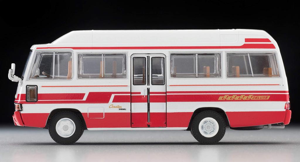 Tomica Limited Vintage Toyota Coaster High Roof Deluxe Car Finished Product 1/64 LV-184b White/Red