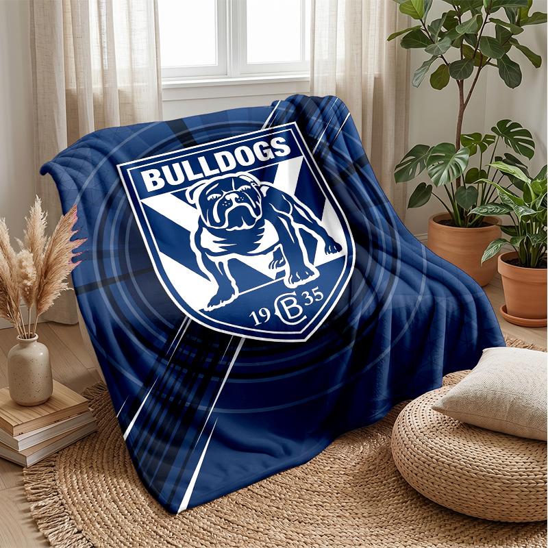 Canterbury-Bankstown Bulldogs Flannel Fleece Blanket Cozy Warm Throw Blanket For Couch Bed Travel All Season Use