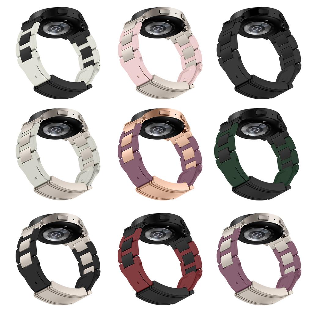 20mm Watch Band For Samsung Galaxy Watch7 44mm/40mm/Galaxy Watch FE 40mm T-Type Magnetic Clasp Stainless Steel Rubber Strip