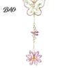 Glittering Window Hanging Butterfly Faux Crystals Suncatcher with Hook, Sun Catcher for Windows, Sparkling Wind Garden Suncatchers Chimes Chain, Prism