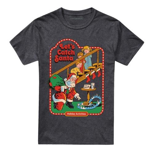 Steven Rhodes Unisex Adult LetÂ´s Catch Santa Heather T-Shirt
