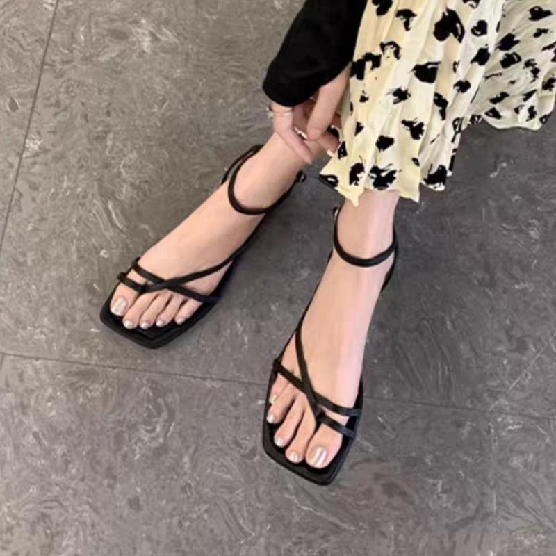 Fashion Summer New Style Popular Women Sandal Fashion Open Toe Narrow Band Ladies Elegant Gladiator Shoes Outdoor Dress Flats Sandals