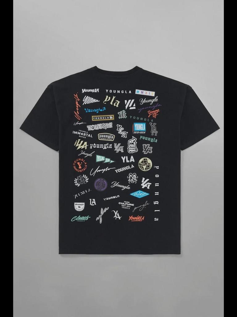 YOUNG LA Men's Loose Fit Cotton T-Shirt - Summer Full Back Print, Short-Sleeved, Round Neck, Casual Fitness Sports Top