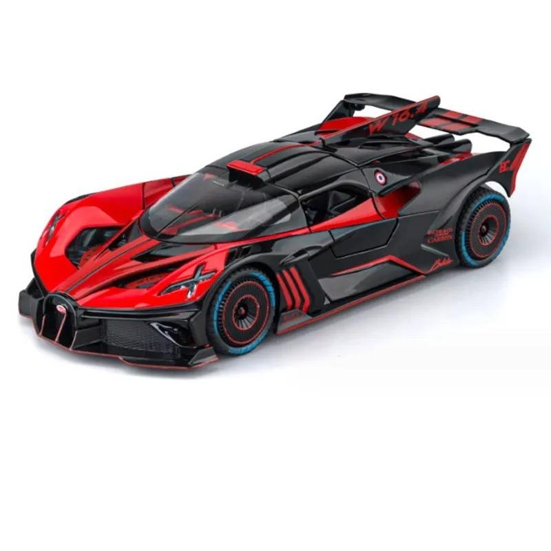 

1/24 Bugatti Bolide Модель спортивного автомобиля из сплава Литые под давлением и игрушечные транспортные средства Металлическая модель концепт-кара Имитация Звук Свет Детский подарок красный