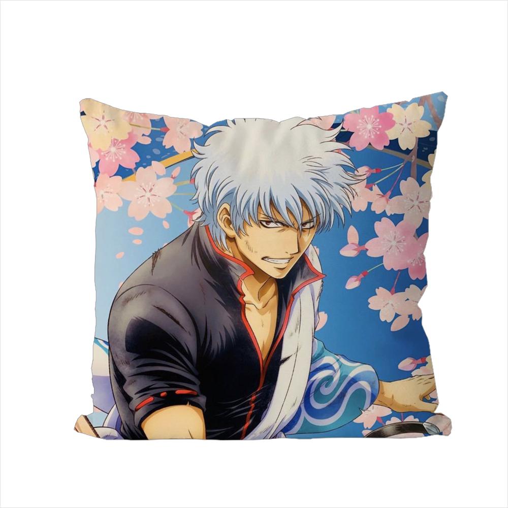 Gintama Animation Pillow Case For Car Sofa Decorative Home Doublesided Print Plush Square Throw Pillow Cushion Cover