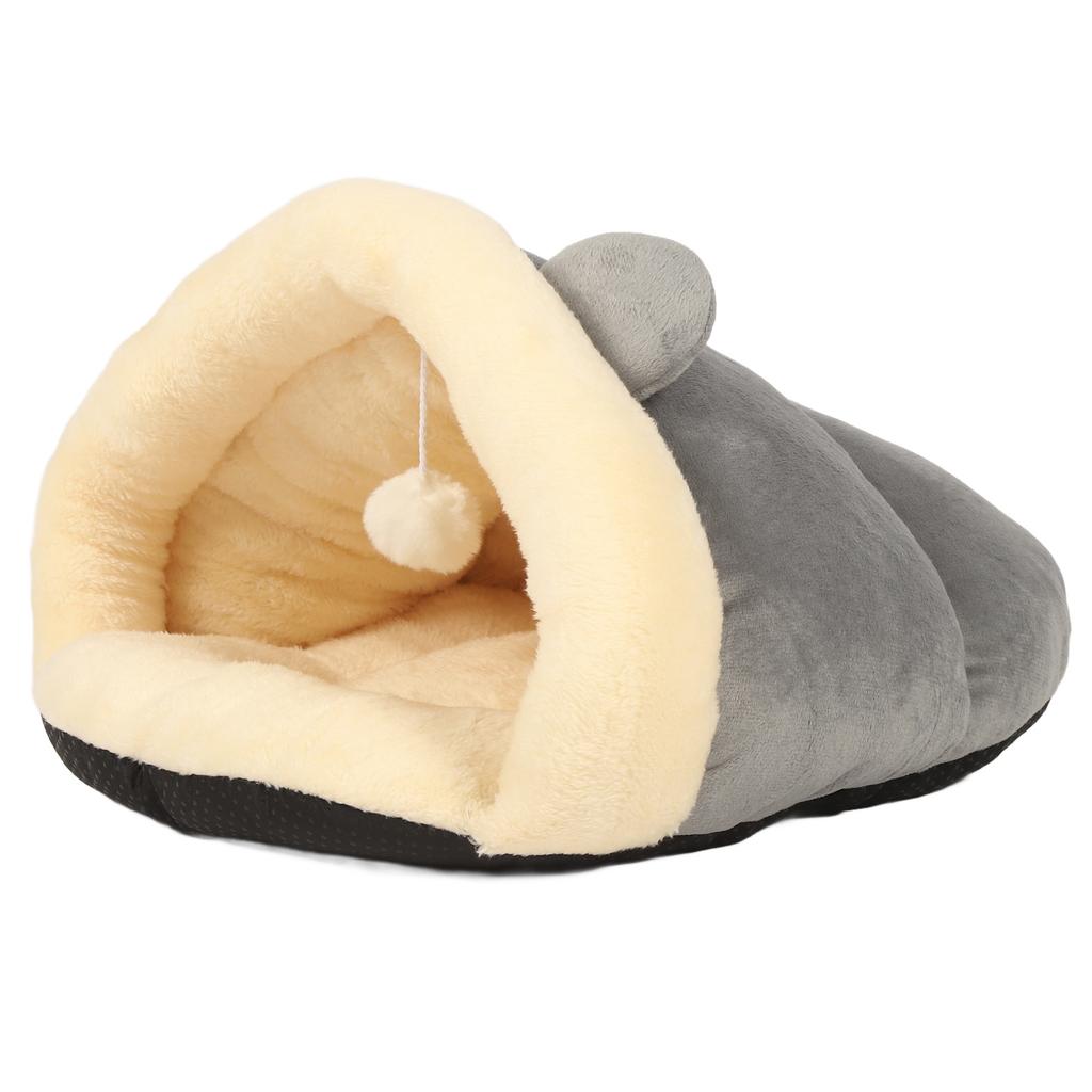 Katzenhöhlenbett Dreiecksbett Warm Weich Bequem Halbgeschlossen Katzenzeltbett Haustier Dreiecksnest für Winter Haustiere Welpe