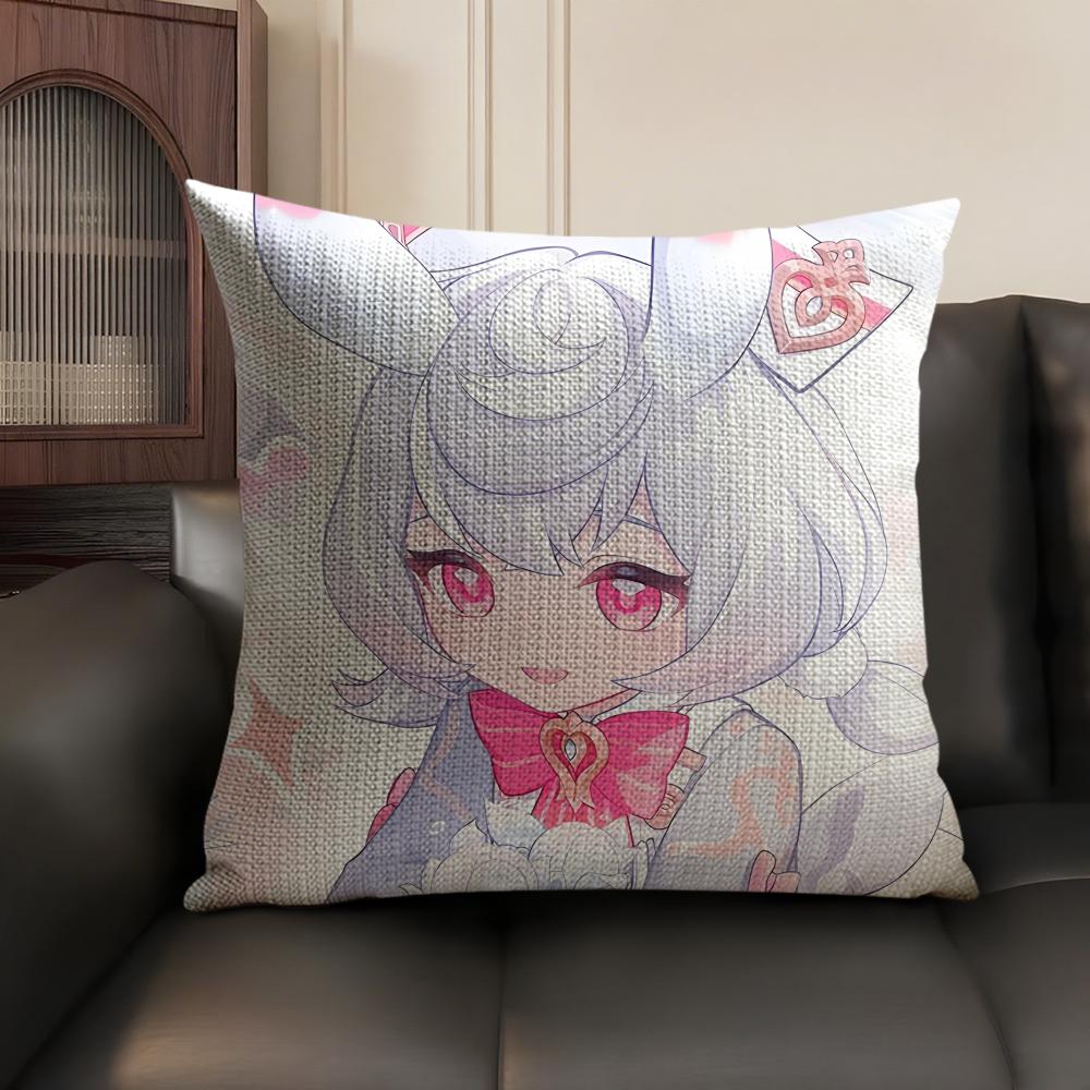 Sigewinne Genshin Impact Cushion Cover Natural Linen Organic Fabric DoubleSided Printing Sofa Home Decor Gift Pillow Case