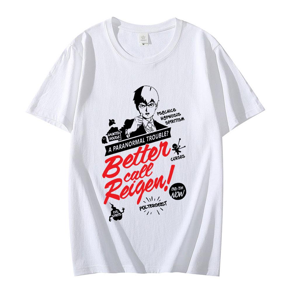 

Men Fashion Harajuku Casual Better Call Reigen Japanese Anime Mob Psycho 100 Shigeo T-Shirt for Anmine Fan Unseix Oversize Top 4XL