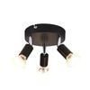 Ceiling Light - NETTLIFE - Nettlife Round - 3 GU10 Bulbs - 350° Adjustable - Black Metal