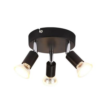 Ceiling Light - NETTLIFE - Nettlife Round - 3 GU10 Bulbs - 350° Adjustable - Black Metal