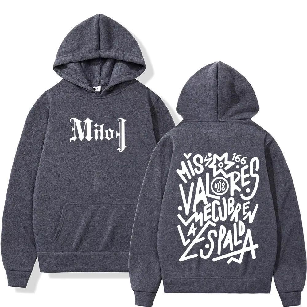 Rapper Milo J Fashion Graphic Hoodie Men Women Vintage Pullover Loose Casual Thick Oversized Gothic Punk Hooded Sweatshirts Top