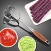 Stainless Steel Potato Masher Ricer, Heavy-Duty Metal Mashing Utensil, Hand Smasher for Potatoes, Avocado, Beans