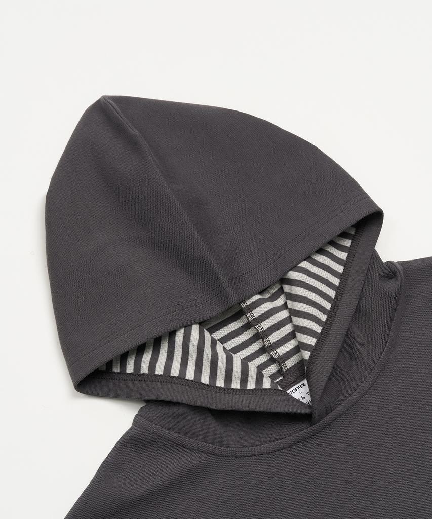 Striped Hooded Long Sleeve (Charcoal)