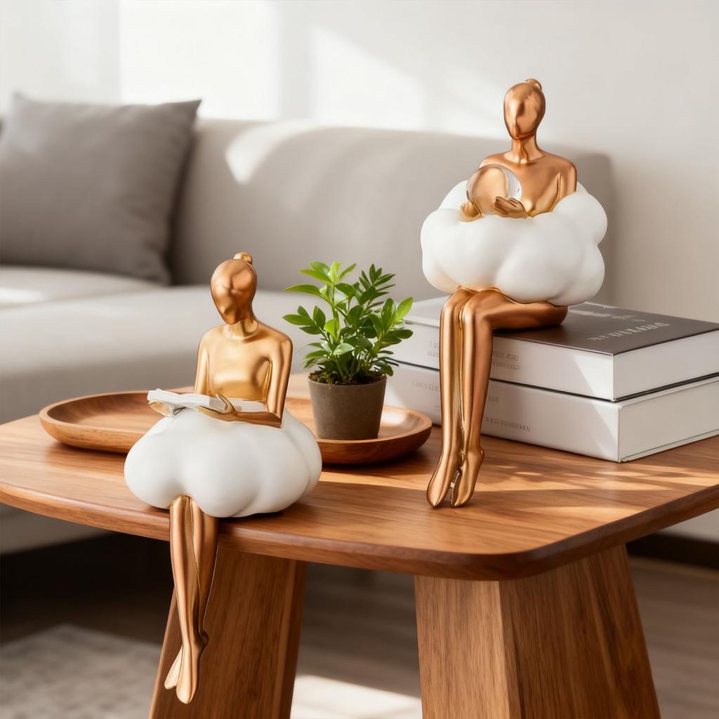 Abstrakte Wolken Ballett Mädchen Schreibtisch Figur Ornament – Kreative Heim- & Arbeitszimmerdekoration