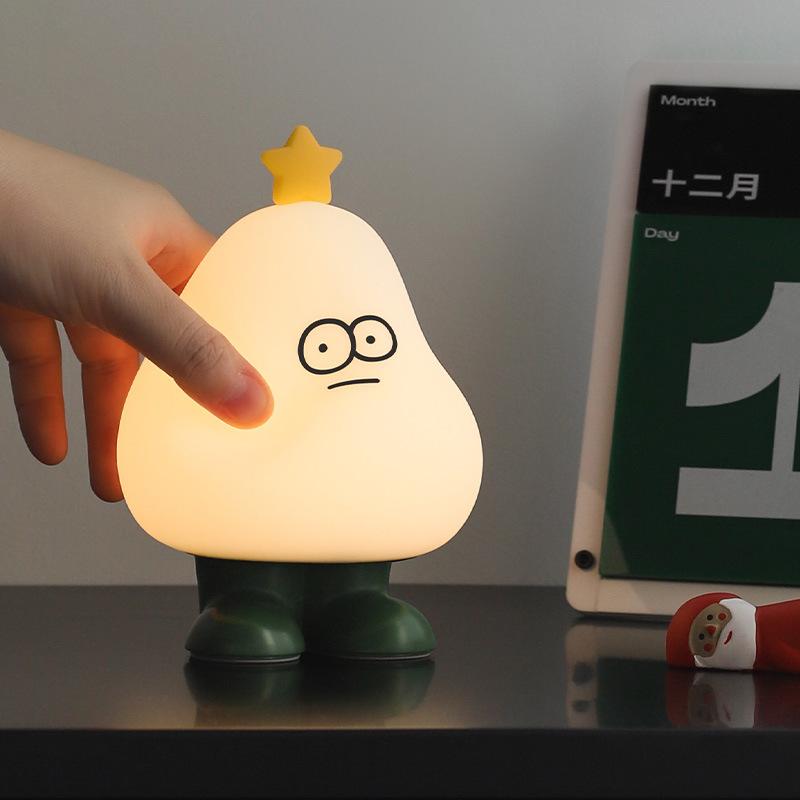 Creative Cute Cartoon Small Night Lamp Night Light Children's Bedroom Bedside Soft Light Eye Protection Simple Timing Companion
