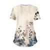 Women's T Shirts Fashion Casual Tops Round Neck  Short Sleeve Printed Tunic