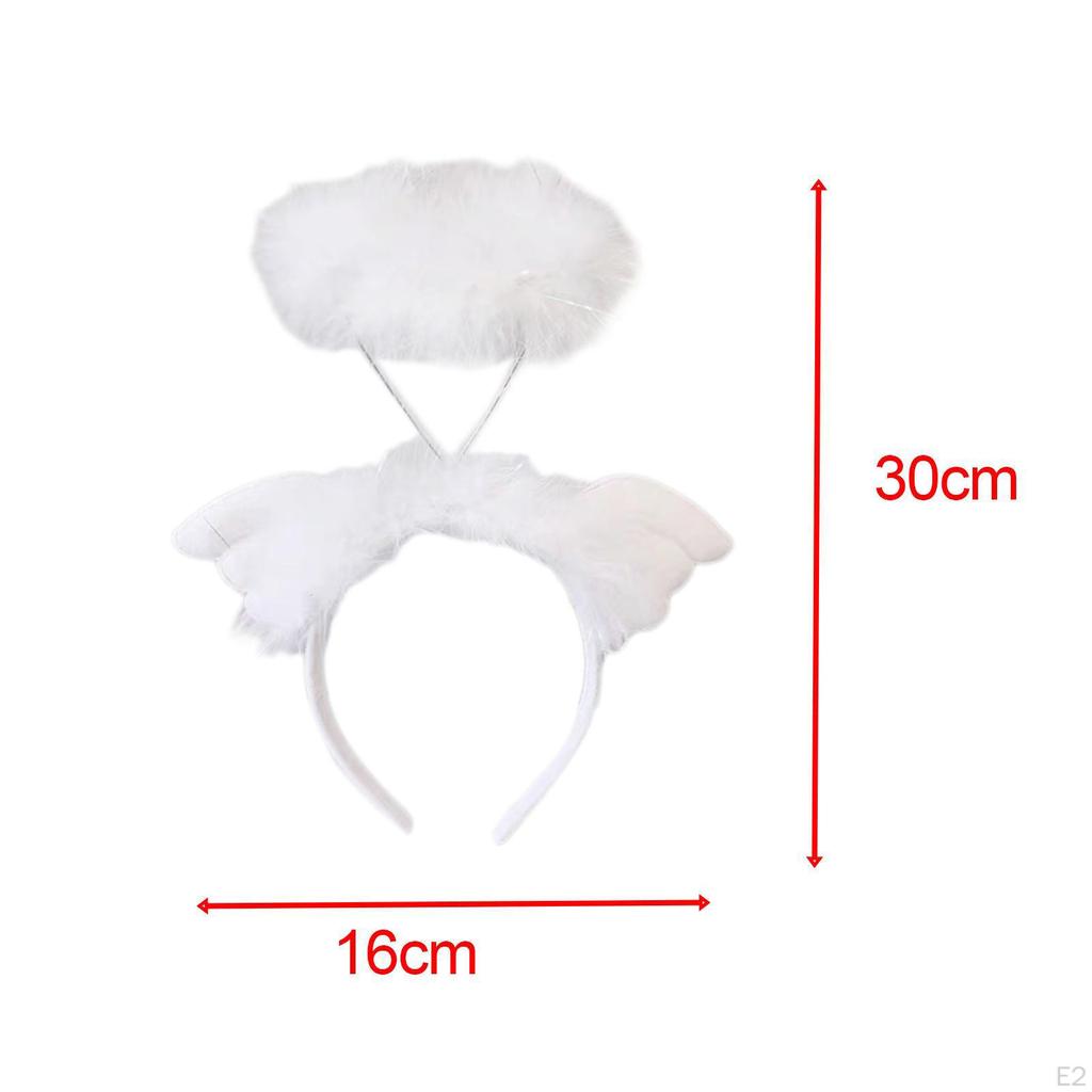 Angel Headband Hair Band Cute Headdress Devil Cosplay Headwear Feather for Photo Props