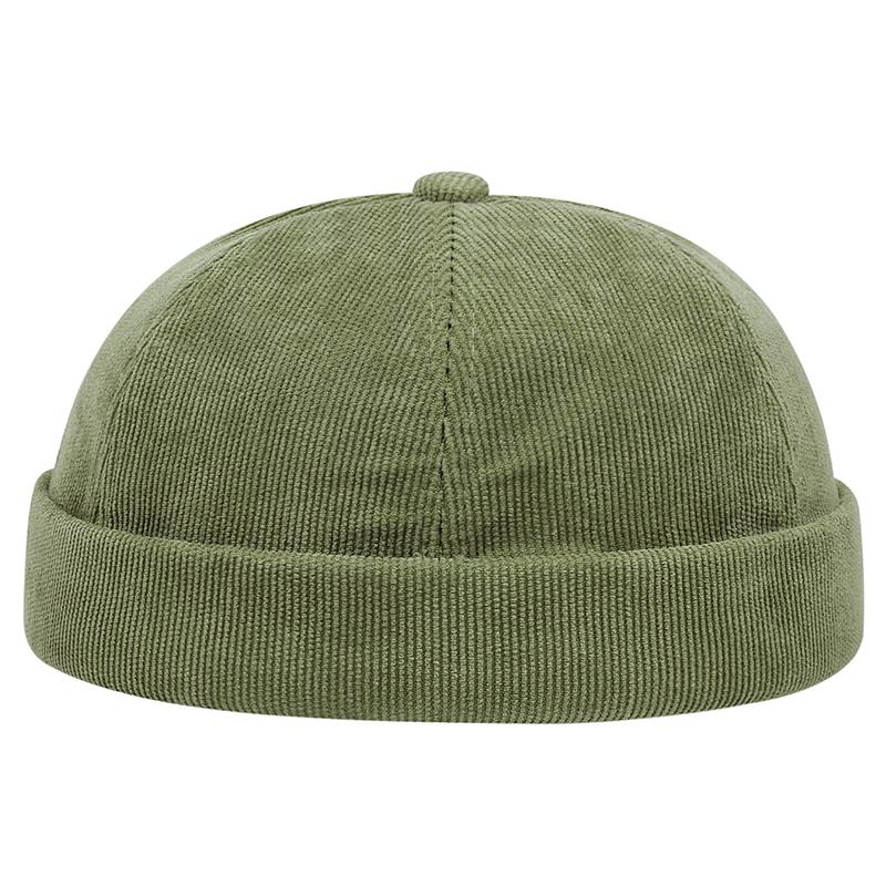 New Fashion Casual Solid Color Corduroy Minimalist Solid Color Unisex Brimless Hat Autumn and Winter Windproof Beanie
