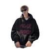 Heavy plus size long-sleeved hooded sweater men's 2025 new trendy high street jacket oversize casual clothes