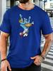 Unisex Crew Neck Tee Street Style Zombie Hand Skateboard Graphic Print Short Sleeve Top Summer Loose Soft Casual Basic Daily Wear