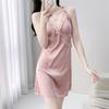 Ice and Snow Silk Spring Summer New Lace Suspender Pajamas Women's Sexy Pure Desire Wind Backless Loungewear with Chest Pads