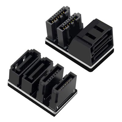 2 SATA 7Pin Adapter Converter Plug and Play 90/180 Degree SATA Adapter Up Angle SATA 7Pin Adapter for Motherboard Desktop
