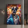 Funny Party Animals Boxer Dog/Siamese cat/Duck/Tiger Poster Canvas Painting DJ Music Wall Art Pictures Home Club Bar Decor