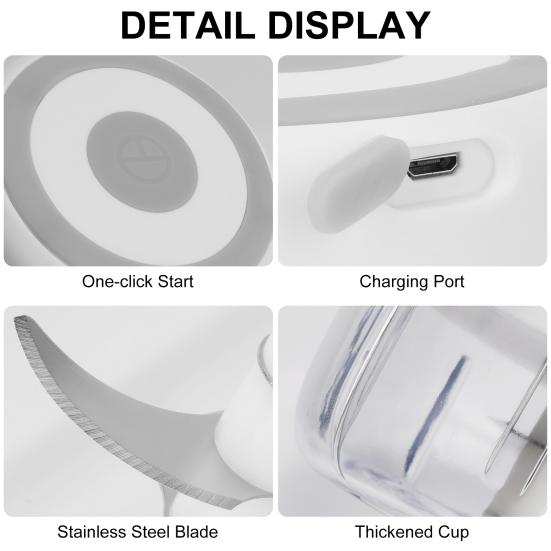 Universal Garlic Grinder One-key Start Long Endurance Mashed