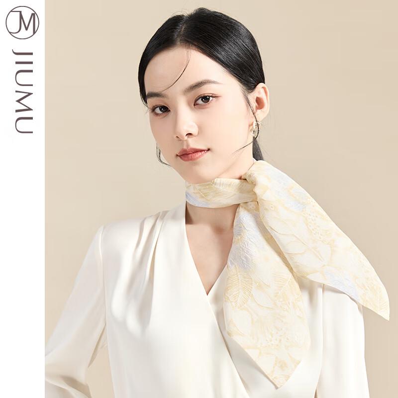 JIUMU Women's 100% Mulberry Silk Square Scarf