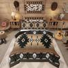 Erosebridal Western Aztec Comforter Set King Size, Boho Farmhouse Bedding Set for Kids Boys Teens Ethnic Southwest Bull Skull Cow Quilt Amer