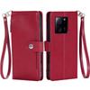 Zipper Pocket Wallet Flip Leather Phone Case for Xiaomi 13T Pro Multi Card Slots Kickstand Cover Wrist Strap