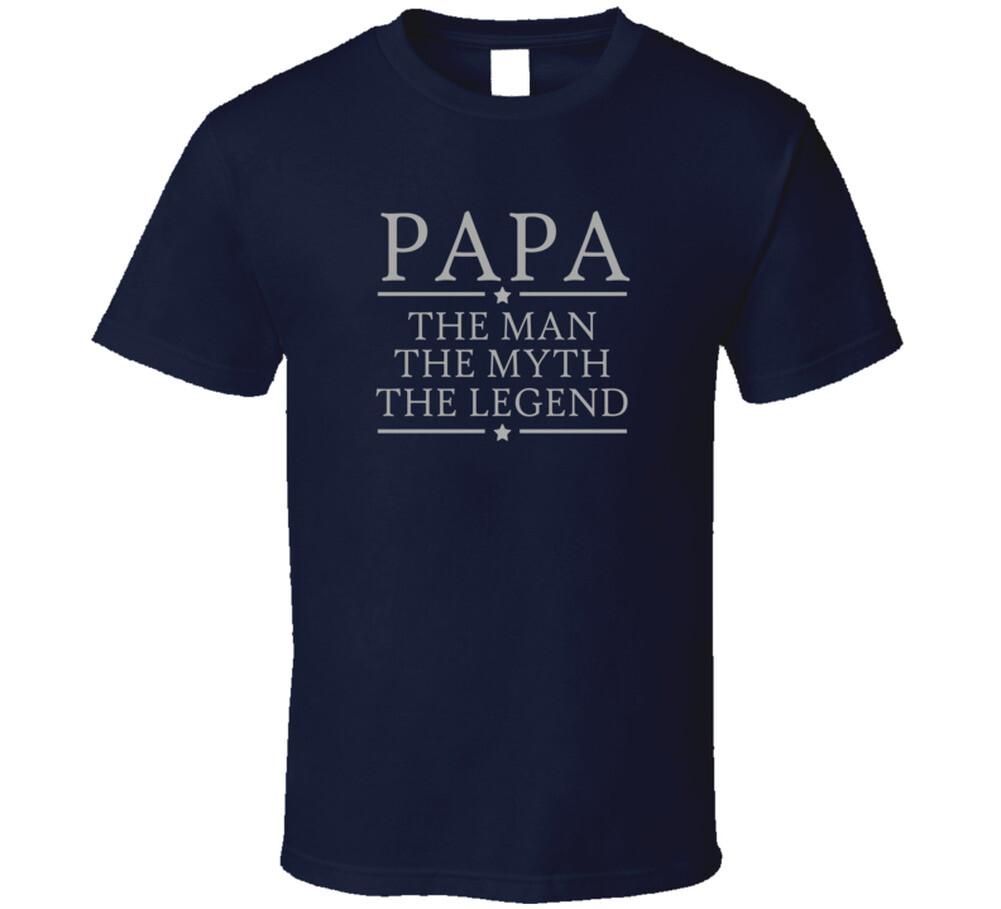 

Papa man myth legend navy with grey T Shirt Mens Womens Tees Top M