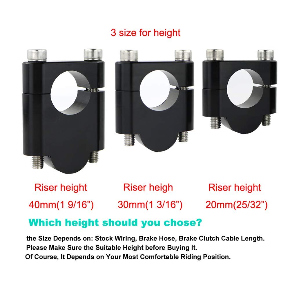Handlebar Riser Handle Pos 1.1 inches (28.6 mm), Clamp Included, Compatible with S1000R, F800R,