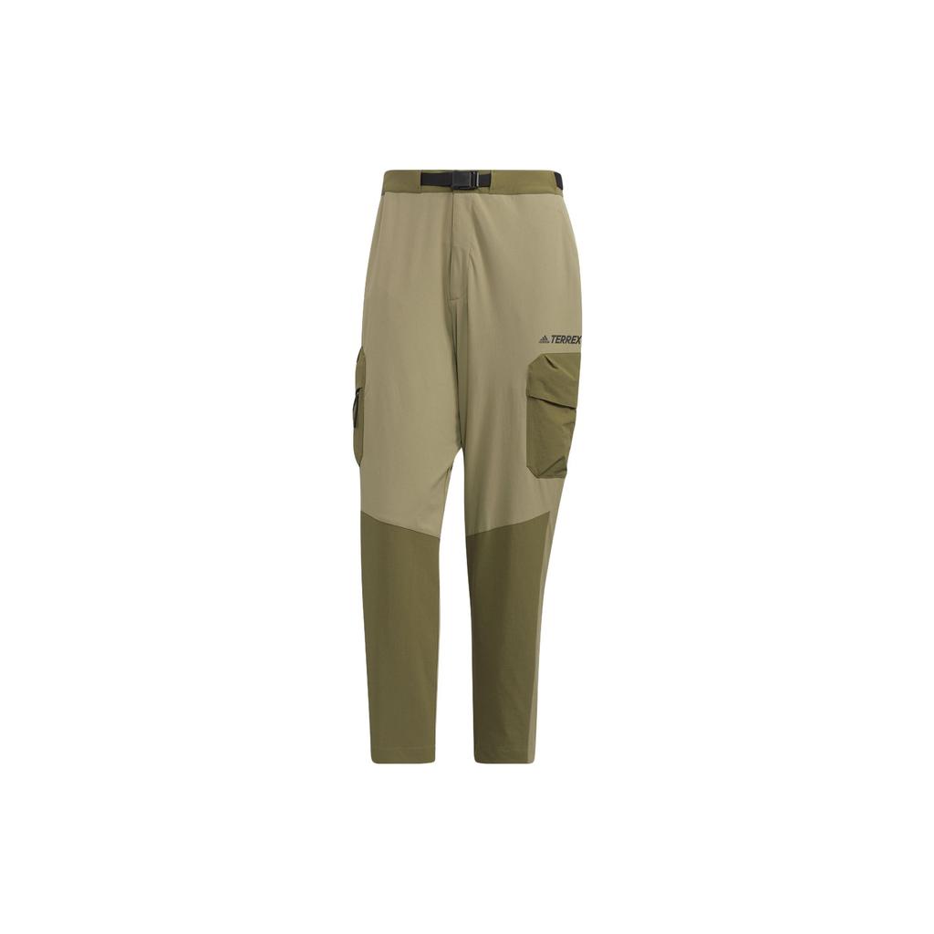 Adidas Logo Print Mid-Rise Straight-Leg Sports Pants Men Pants Green HN2054