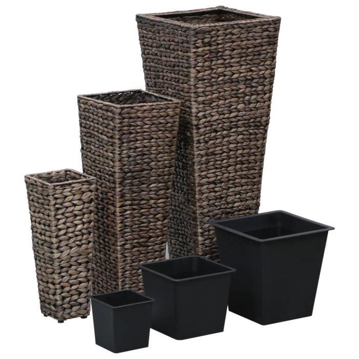 Jardinières - vidaXL - 3 pcs - Jacinthe d'eau - Marron foncé - Intérieur