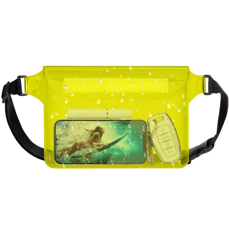 Borsa Impermeabile in PVC per Cellulare e Oggetti di Valore con Cintura Regolabile per Spiaggia, Nuoto, Snorkeling - Sacca Asciutta
