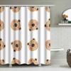 Cute Bear Printed Shower Curtain Waterproof Bathroom Decor Home Decoration for Kids Bathrooms White 180x240cm (Packaged with Fre