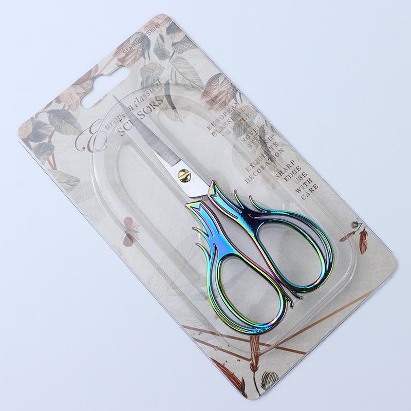 Portable Stainless Steel Scissors for Crafts, Thread Ends & Tea Ceremonies - Sharp Tip, Retro Design