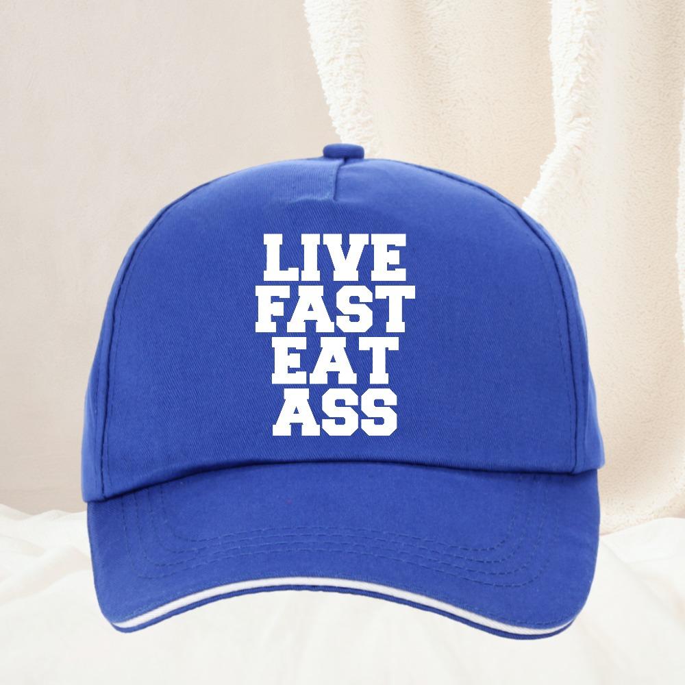 Funny Printed Live Fast Eat Ass Quote Hat Humor Graphic Unisex Women Golf Snapback Hat Adjustable Unisex Outdoor Baseball Cap