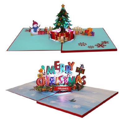 Stylish 3D Christmas Musical Card With Glowing Lights Popup Designs Greeting Card For A Holiday Message