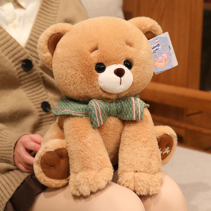 20/30CM Cute Bow Tie Bear Dog Rabbit Doll Plush Toy Hug Bear Doll Birthday Gift Pillow Animal Home Living Room Bedroom