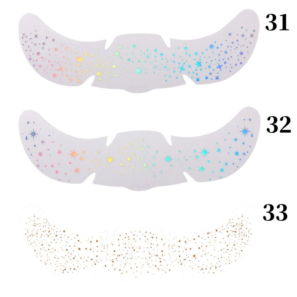 6Pcs Sparkle Freckle Tattoo Long Lasting Face Tattoo Sticker Disposable Face Temporary Tattoo Party