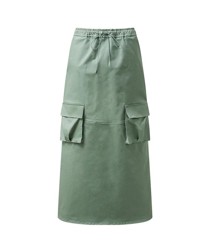 Er Er Cargo Long Skirt Khaki