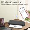 Bluetooth Thermal Printer Portable Inkless A4 A5 Paper Printing for IOS System Black