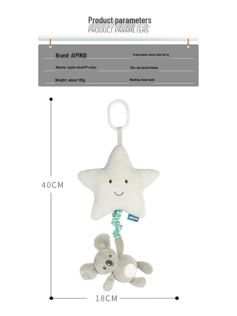 Aipinqi Animal Pendant Music Box Toy - Baby Pull Ring Cartoon Car Hanging Toy.