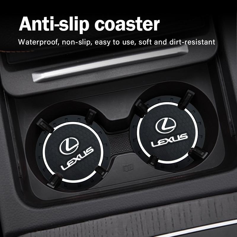 Posavasos Antideslizante para Coche Ranura para Taza de Agua Cojín Antideslizante Accesorios Para Lexus IS250 IS200 CT200h GS300 LS430 RX450h LX570 IS300 ES RX LS